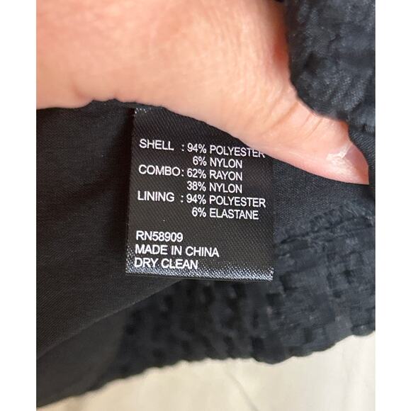 Antonio Melani 4 Black Courtney Grow Savile Short Puff Sleeve Bow Tie Neck Dress - Picture 6 of 9